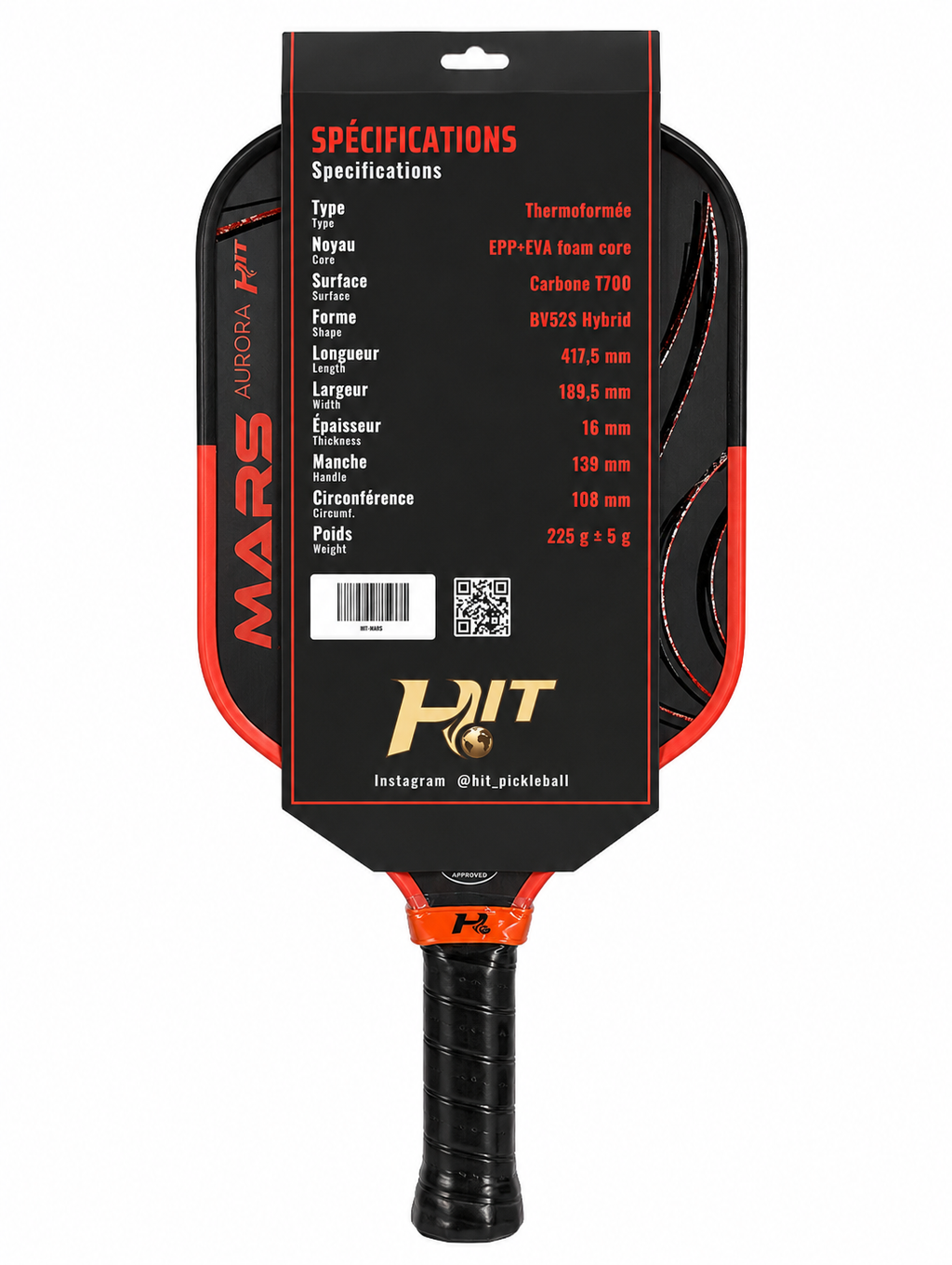 Hit Mars Aurora - Raquette de pickleball