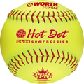 Worth Hot Dot 12" balles slowpitch softball Douzaine