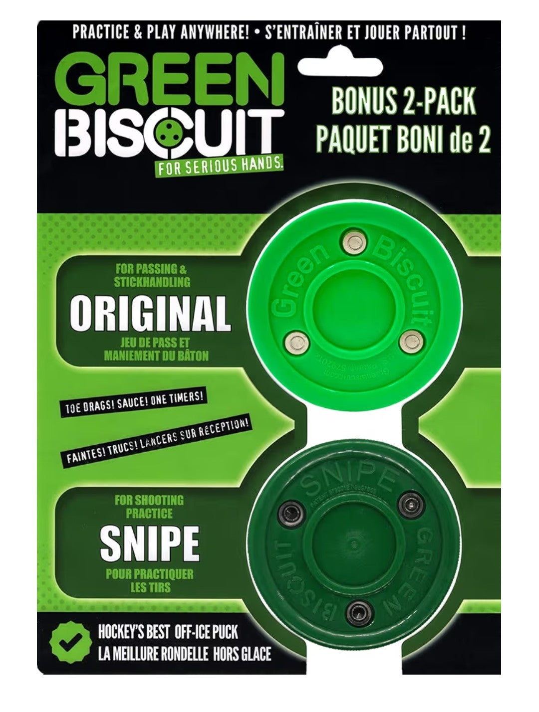 Blue Sports Ensemble de rondelles Green biscuit et snipe